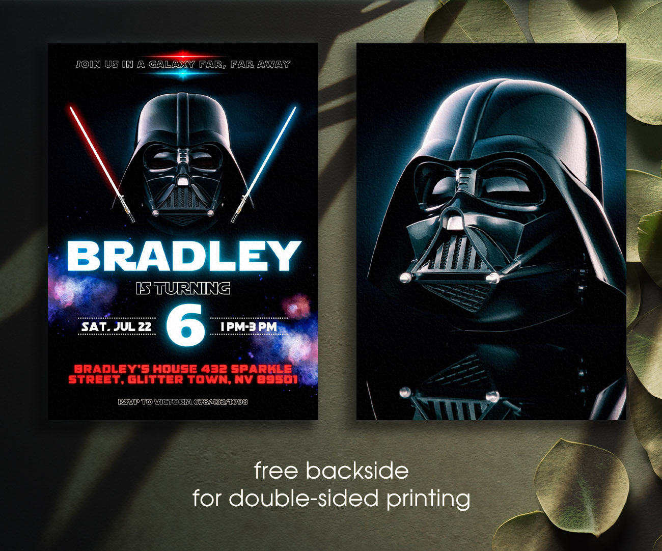 Star Wars Darth Vader customizable invitation template | Share or Print | boy | EJ557