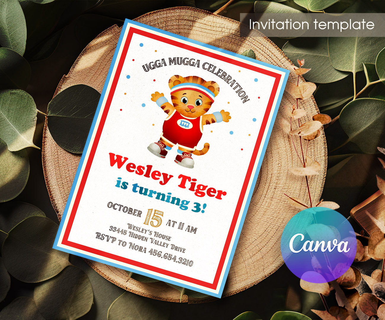 Daniel Tiger's Neighborhood customizable invitation template | Share or Print | RK722
