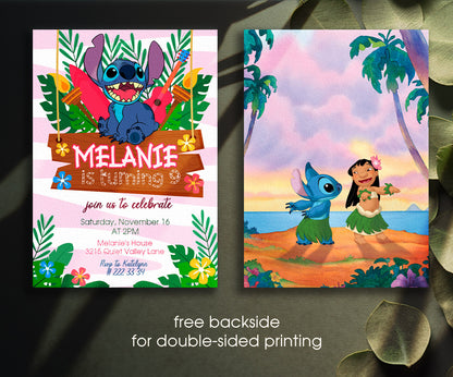 Lilo & Stitch Aloha customizable invitation template | Share or Print | RE535