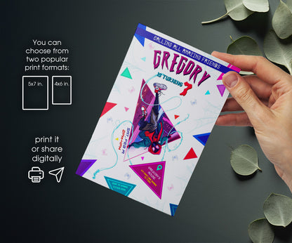Spider Man Across the Spider-Verse customizable invitation template | Share or Print | boy | UU507