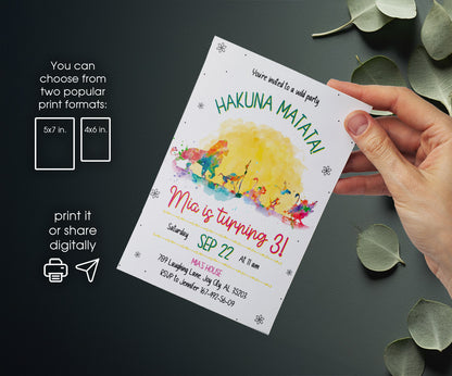 Lion King Simba customizable invitation template | Share or Print | KV001