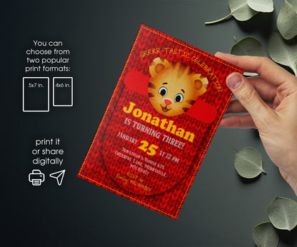 Daniel Tiger's Neighborhood customizable invitation template | Share or Print | SL861