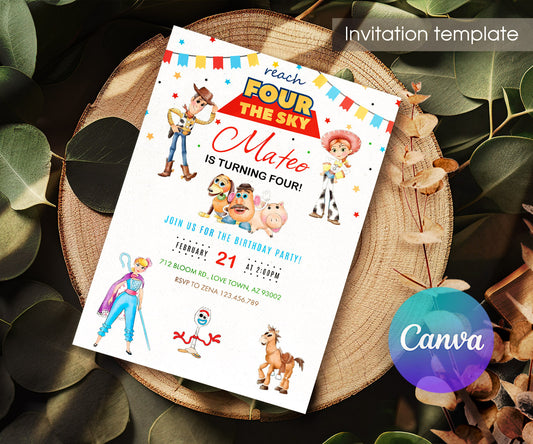 Toy Story Woody customizable invitation template | Share or Print | GO709