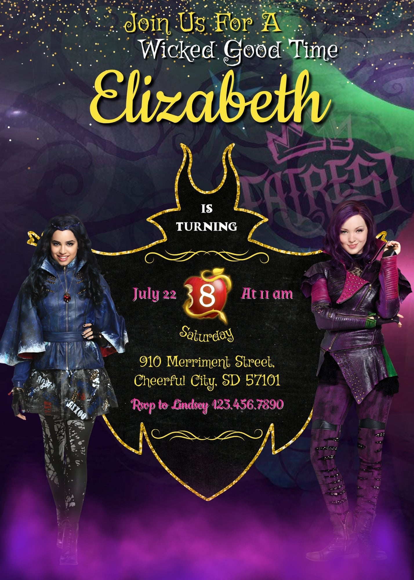 Descendants Disney customizable invitation template | Share or Print | AC144