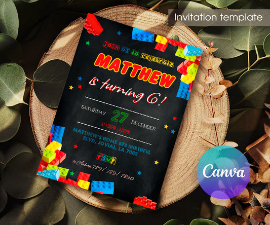 Lego customizable invitation template | Share or Print | RZ163