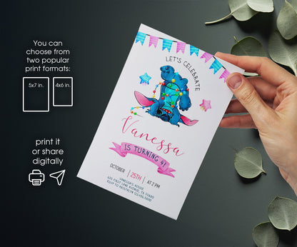 Lilo & Stitch Aloha customizable invitation template | Share or Print | JB852