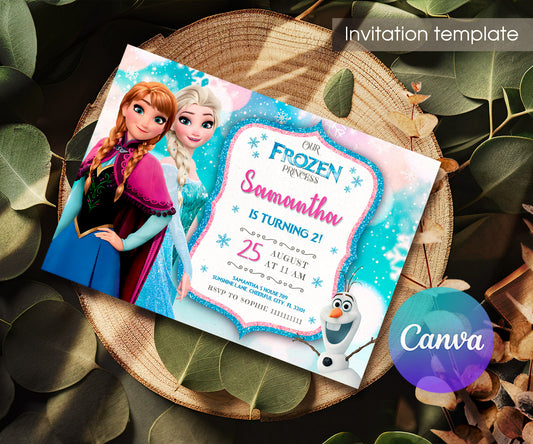 Frozen Elsa customizable invitation template | Share or Print | girl | TO922