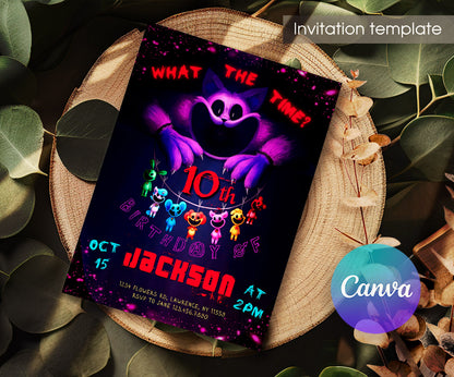 Smiling Critters customizable invitation template | Share or Print | EQ065