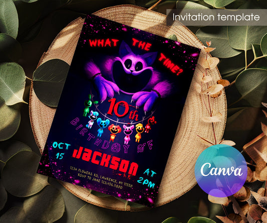 Smiling Critters customizable invitation template | Share or Print | EQ065