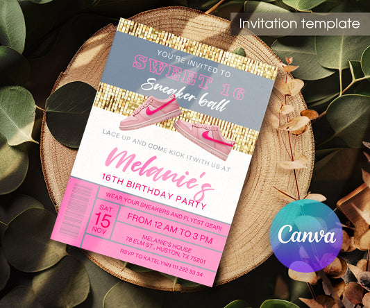 Sneaker Ball Air Jordan Nike customizable invitation template | Share or Print | TH337
