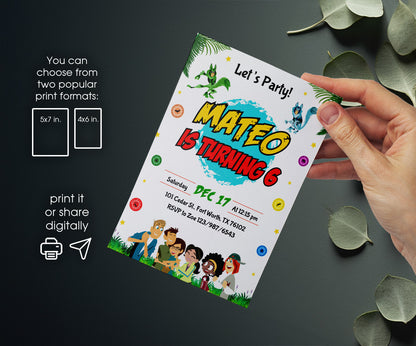 Wild Kratts Creature Hero customizable invitation template | Share or Print | TG414