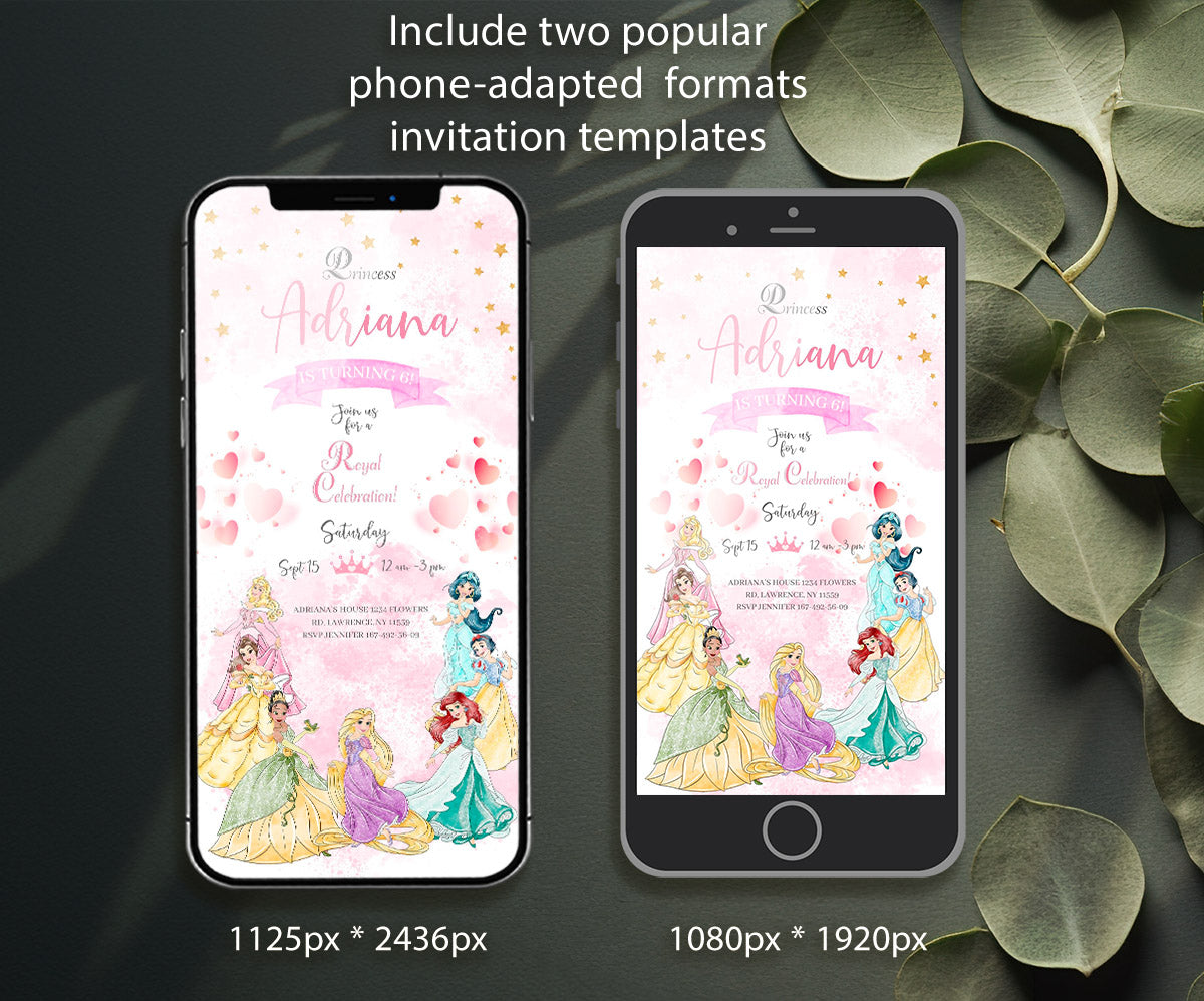 Disney Princess customizable invitation template | Share or Print | girl | FF198