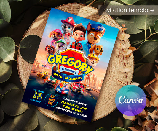 PAW Patrol customizable invitation template | Share or Print | GU122