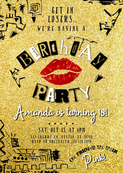 Mean Girls customizable invitation template | Share or Print | girl | FV879