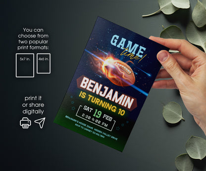 Super Bowl Football customizable invitation template | Share or Print | boy | GH376