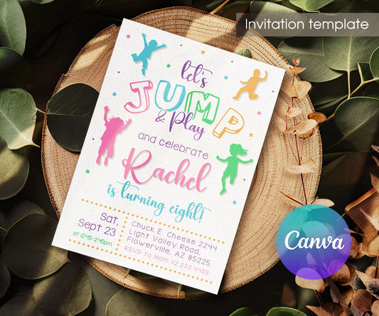 Trampoline Jump Party customizable invitation template | Share or Print | TV630