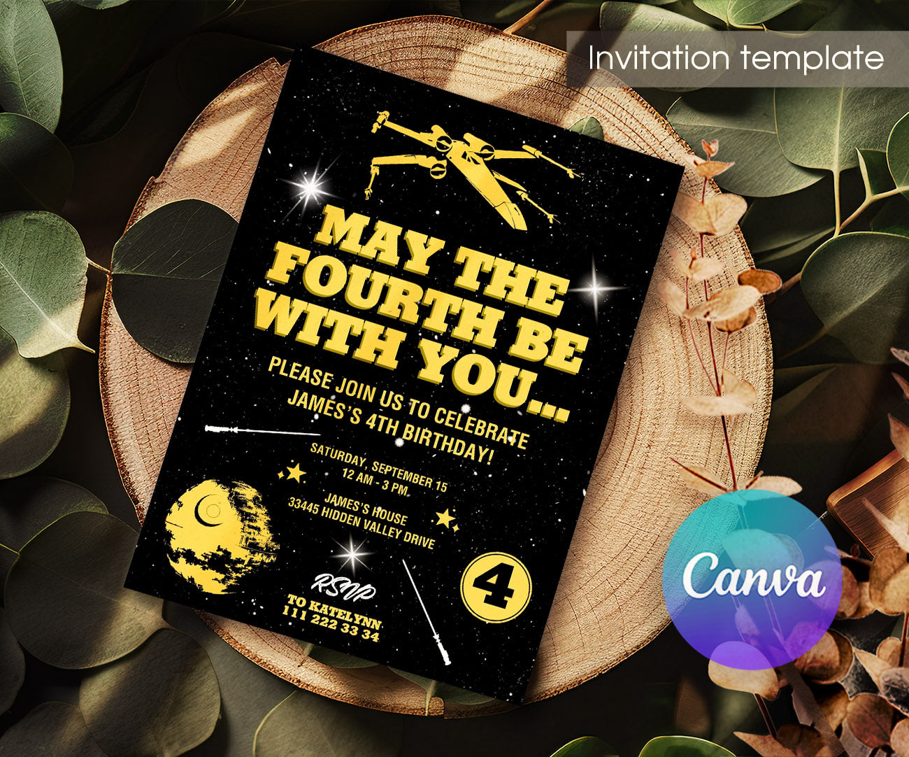 Star Wars Darth Vader customizable invitation template | Share or Print | boy | JP519