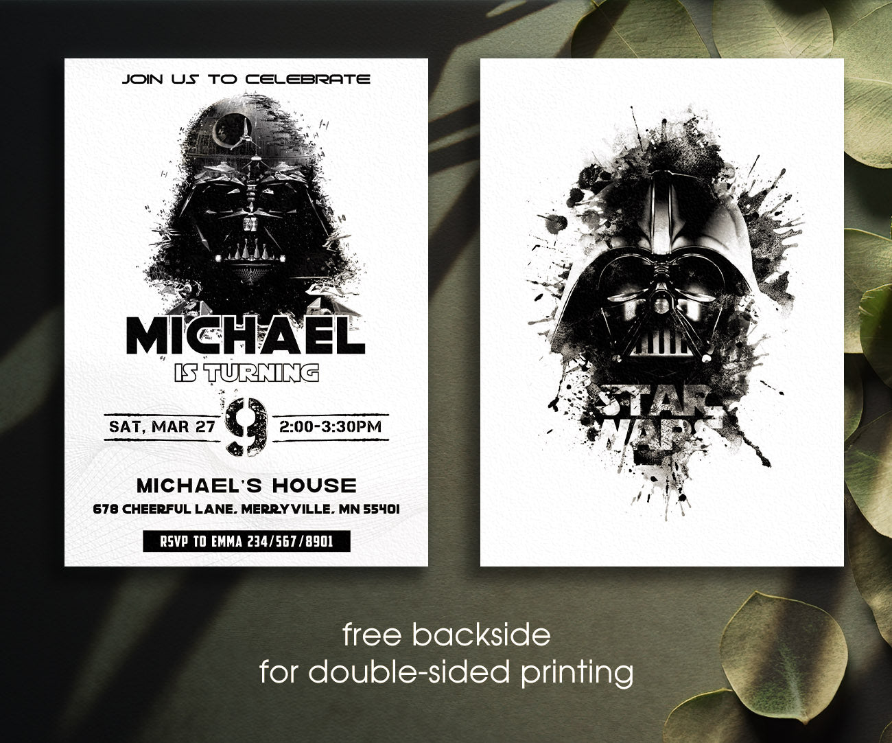 Star Wars Darth Vader customizable invitation template | Share or Print | boy | IO481