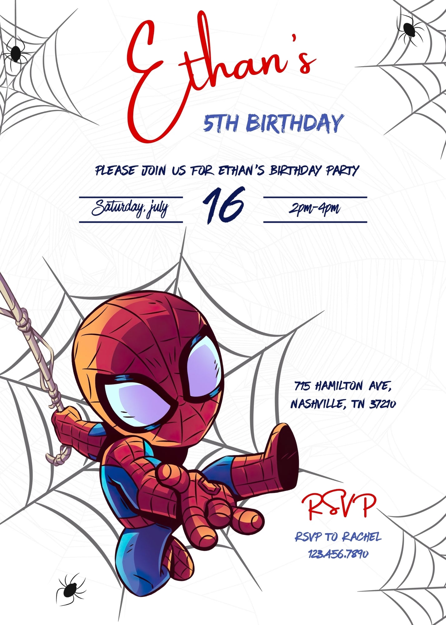 Spidey and His Amazing Friends customizable invitation template | Share or Print | boy | YP947