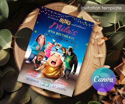 Sing Two Karaoke customizable invitation template | Share or Print | NE717