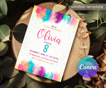 Art Party customizable invitation template | Share or Print | girl | ER922
