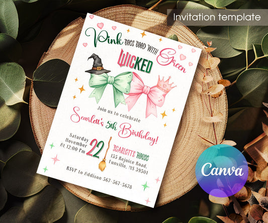 Wicked Musical Movie customizable invitation template | Share or Print | SV998