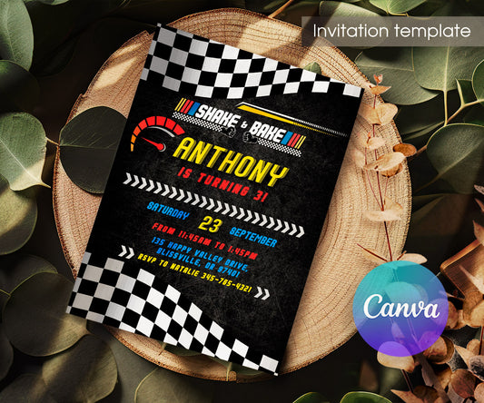 Nascar Racing Ricky Bobby customizable invitation template | Share or Print | boy | VA937