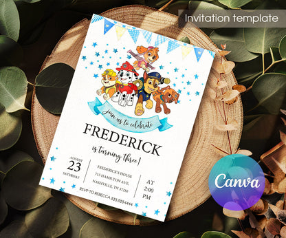 PAW Patrol customizable invitation template | Share or Print | IP795