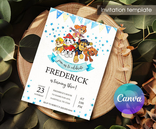 PAW Patrol customizable invitation template | Share or Print | IP795