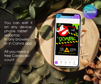 Ghostbusters customizable invitation template | Share or Print | EI508