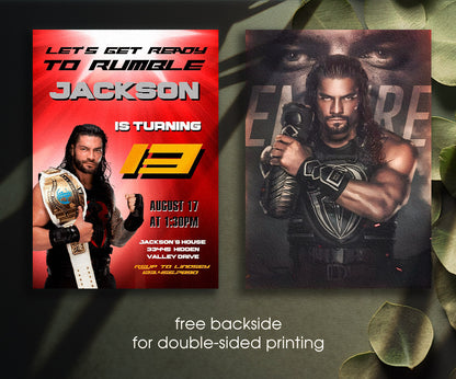 Wrestling WWE WrestleMania customizable invitation template | Share or Print | boy | BL844