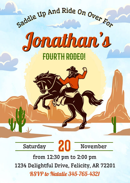 Cowboy Rodeo customizable invitation template | Share or Print | boy | HZ609
