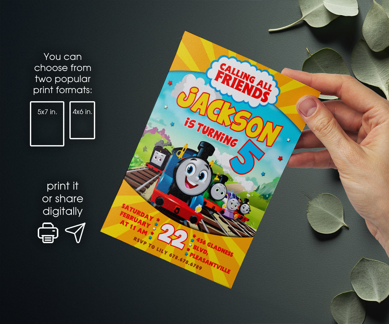 Thomas Train & Friends customizable invitation template | Share or Print | GV360