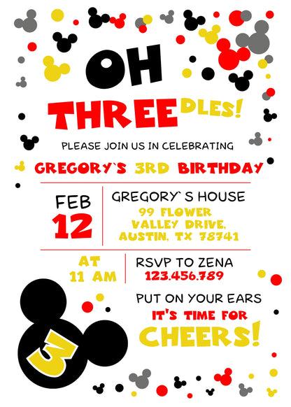 Mickey Mouse and Friends customizable invitation template | Share or Print | EO645