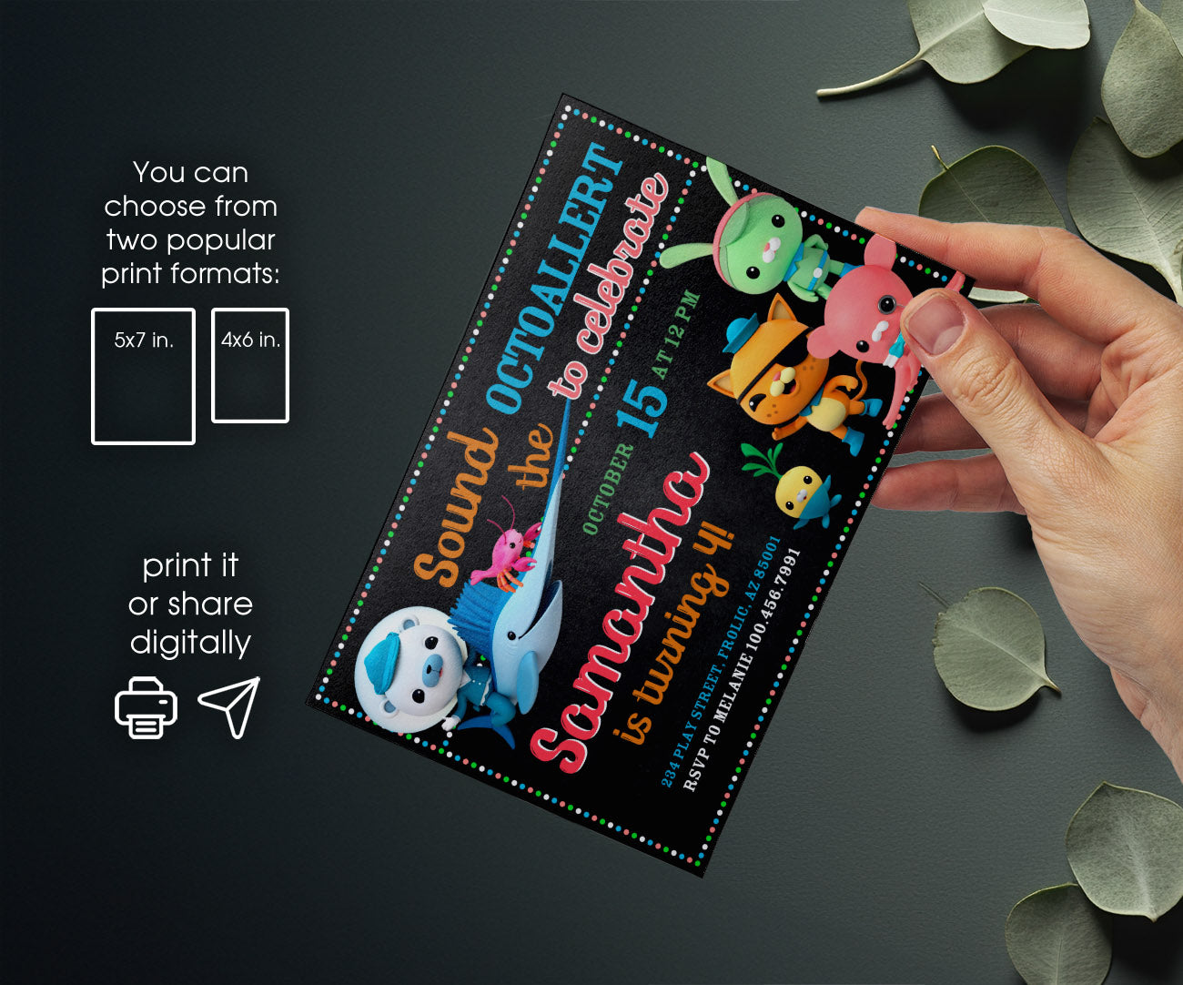 Octonauts customizable invitation template | Share or Print | WH352
