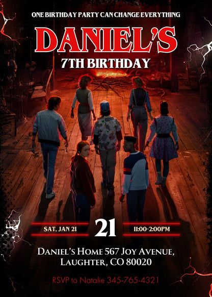 Stranger Things customizable invitation template | Share or Print | HC323