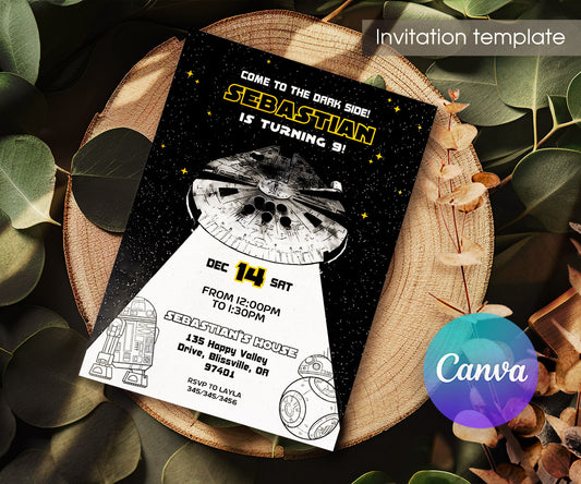 Star Wars Darth Vader customizable invitation template | Share or Print | boy | RY585