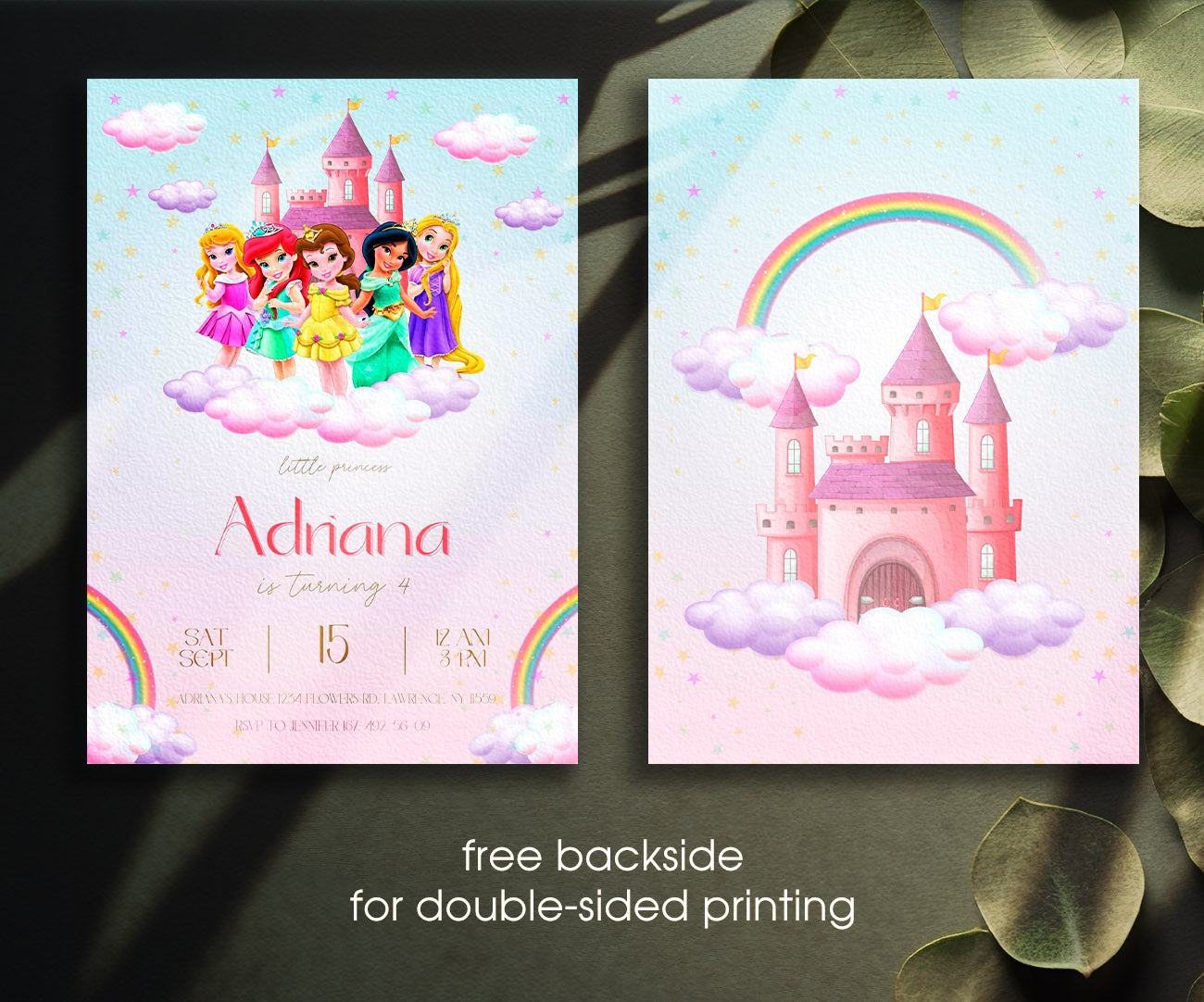 Disney Princess customizable invitation template | Share or Print | girl | CW399