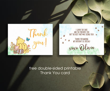 Winnie the Pooh customizable invitation template | Share or Print | KZ016