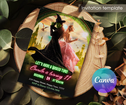 Wicked Musical Movie customizable invitation template | Share or Print | ZK822