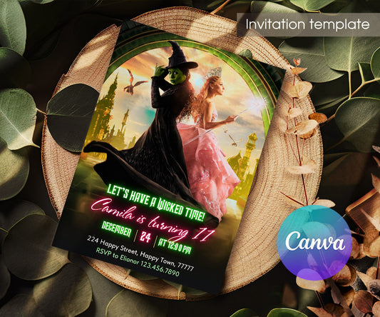 Wicked Musical Movie customizable invitation template | Share or Print | ZK822
