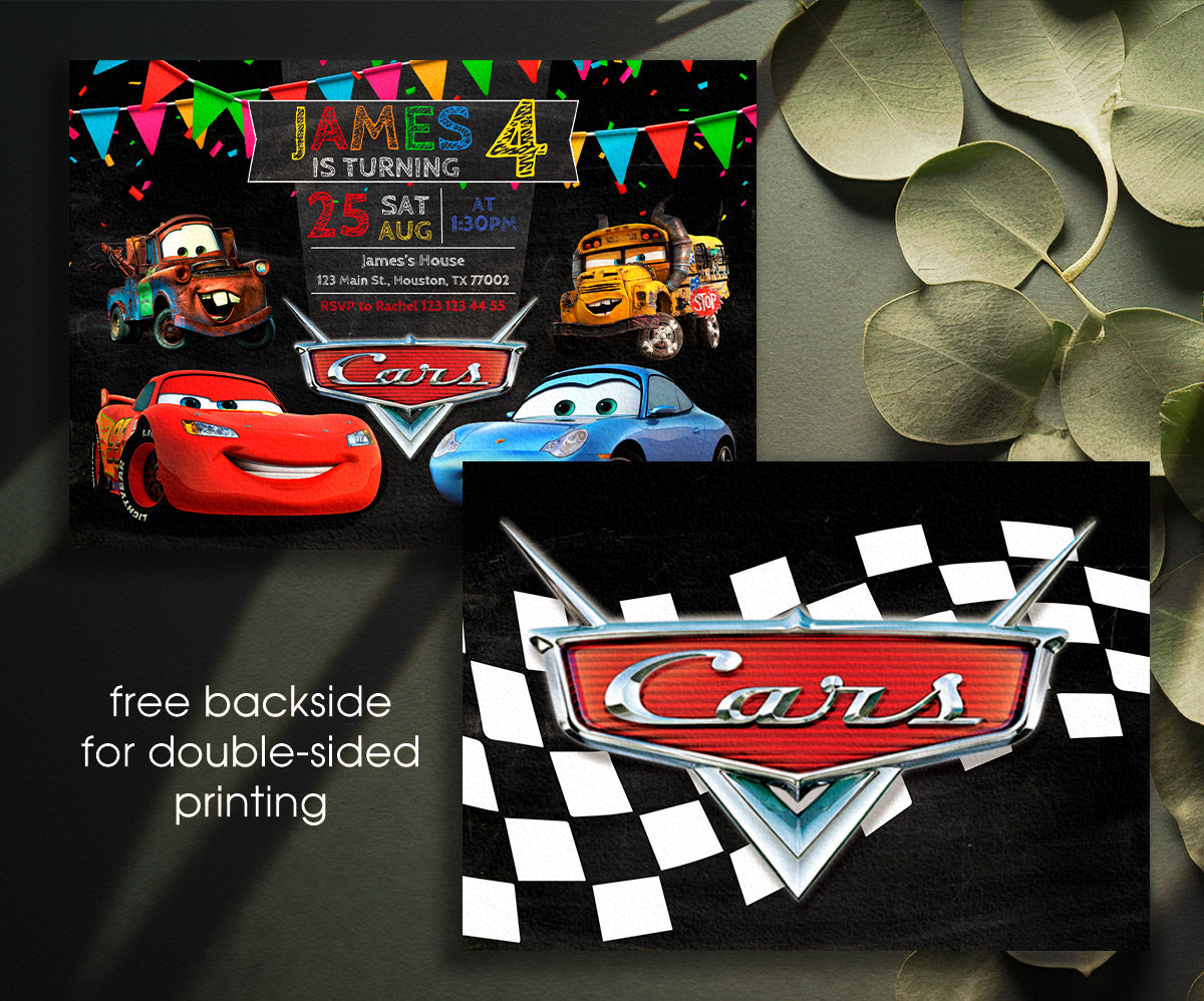 Cars Lightning McQueen customizable invitation template | Share or Print | boy | GX595