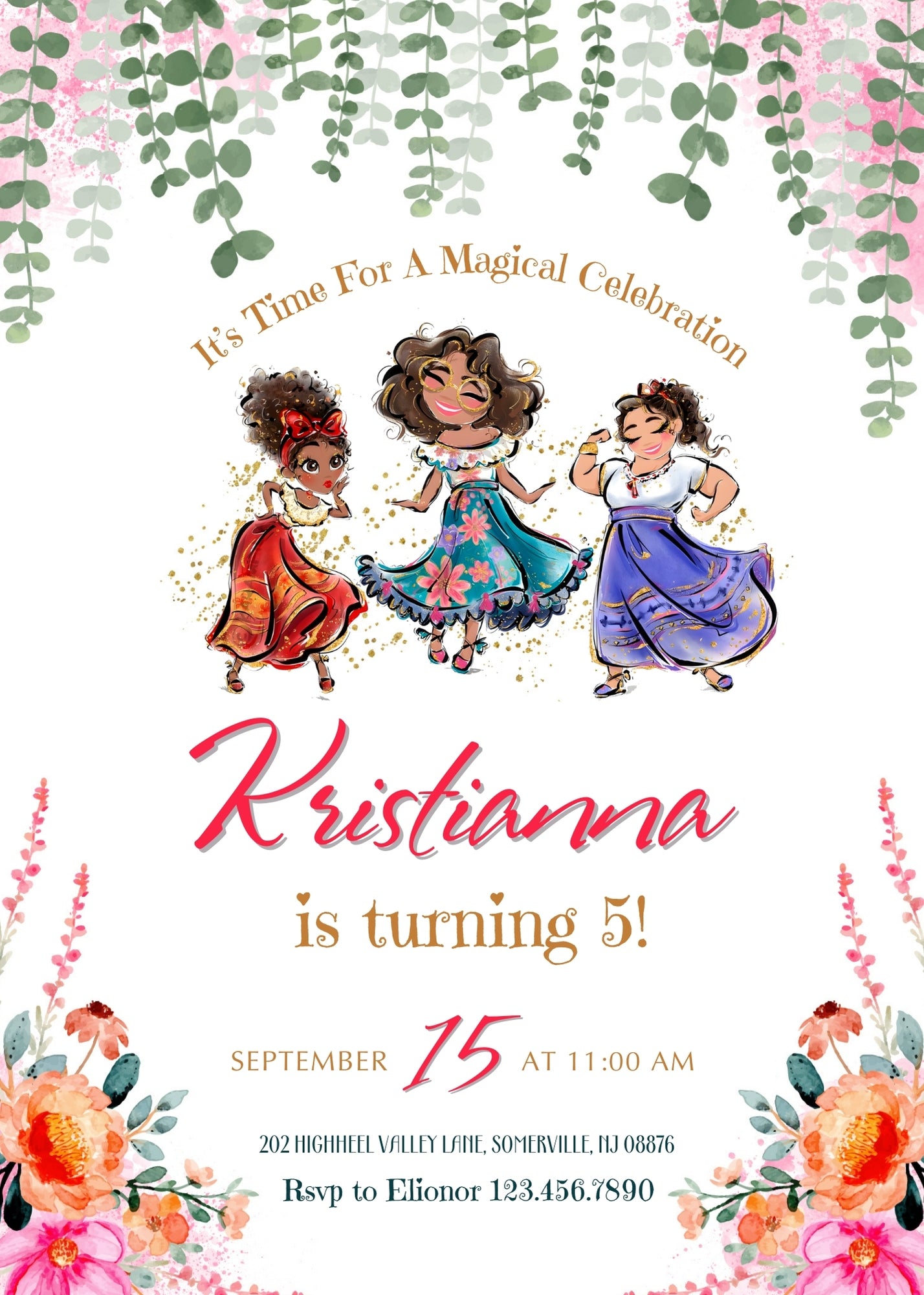 Encanto Mirabel customizable invitation template | Share or Print | girl | RT144