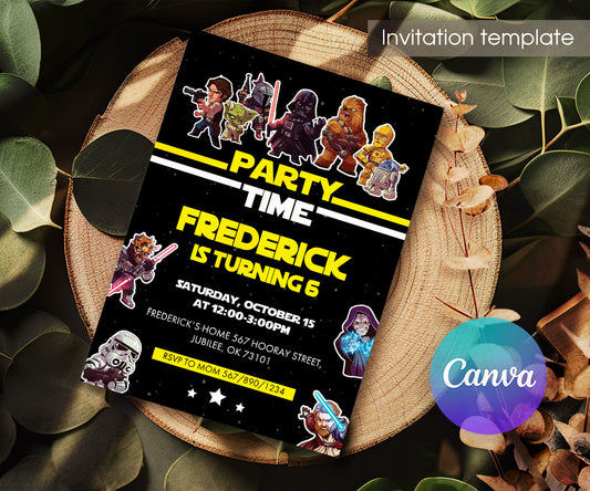 Star Wars Darth Vader customizable invitation template | Share or Print | boy | LU041