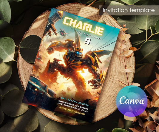 Transformers Rescue Bots customizable invitation template | Share or Print | boy | OW468