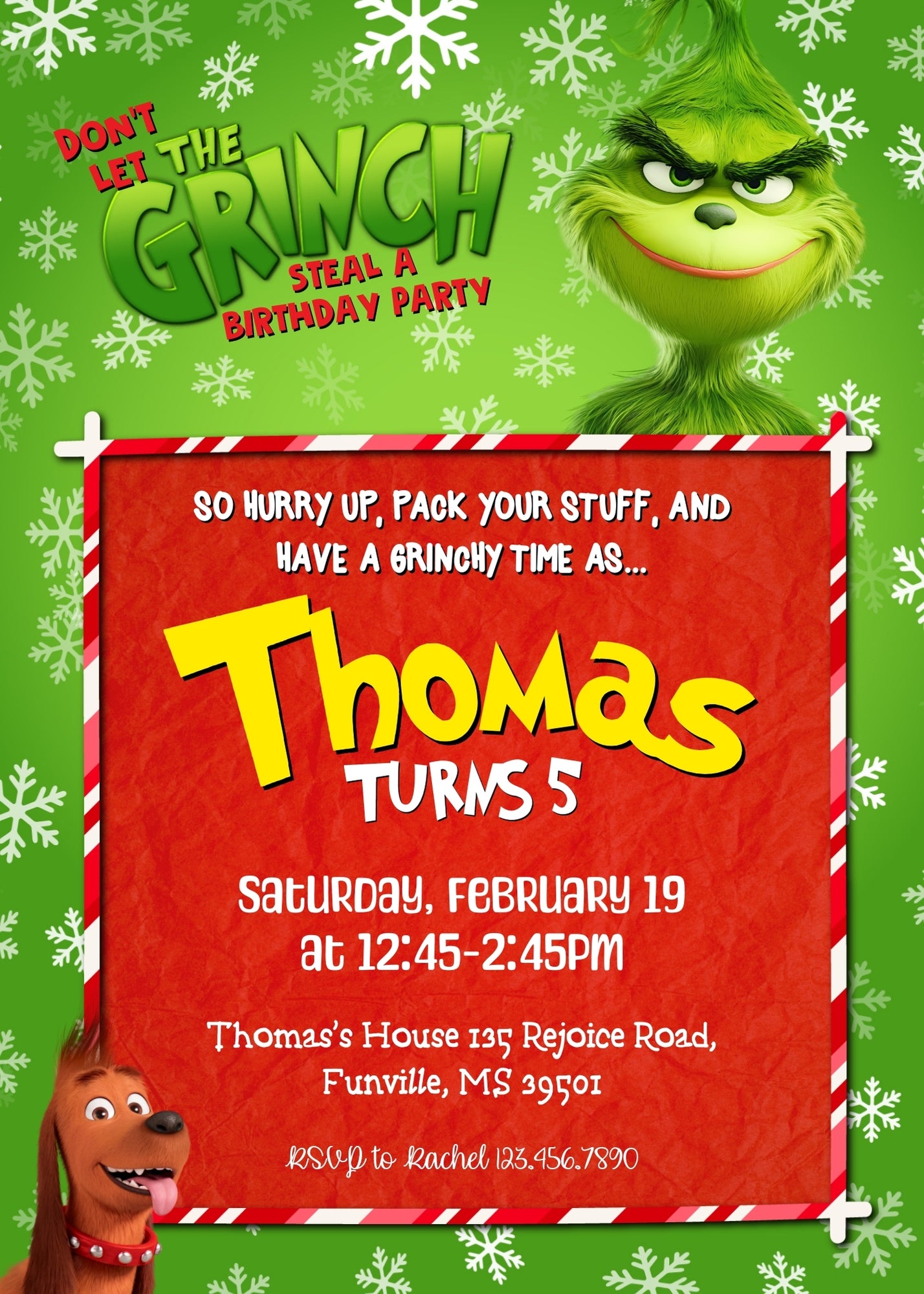 The Grinch  Merry Grinchmas customizable invitation template | Share or Print | ZK169