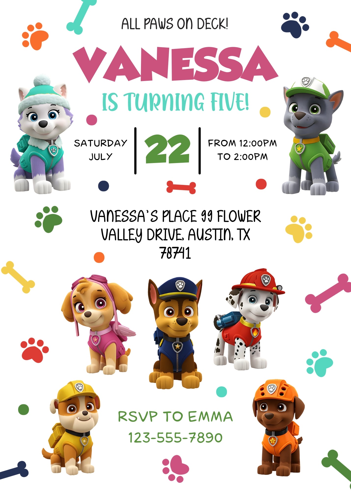 PAW Patrol customizable invitation template | Share or Print | EZ908