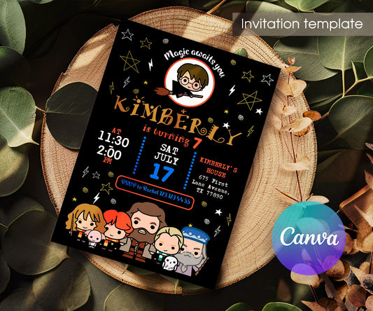Harry Potter customizable invitation template | Share or Print | WU050