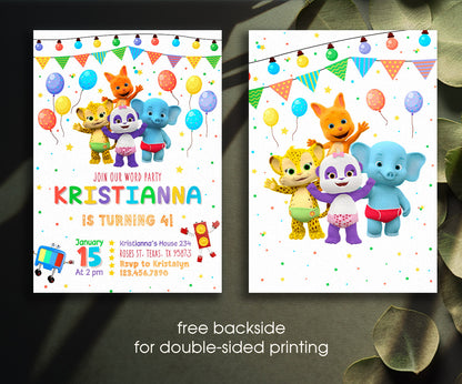 Word Party customizable invitation template | Share or Print | YZ310