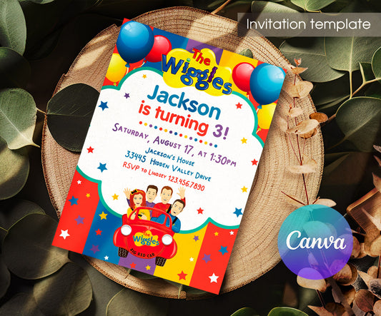 Wiggles One Finger One Thumb customizable invitation template | Share or Print | SV681